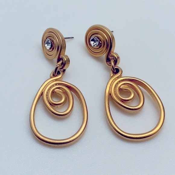 Vintage CUTE dangle sparkly earrings - Picture 2 of 3